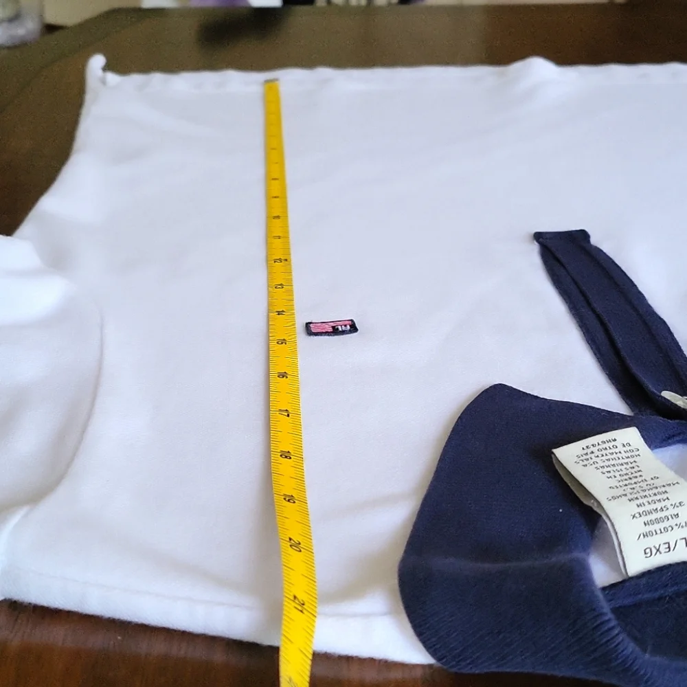 Ralph Lauren Polo Jeans Shirt,White/Navy. Girls XL/Womens Small.